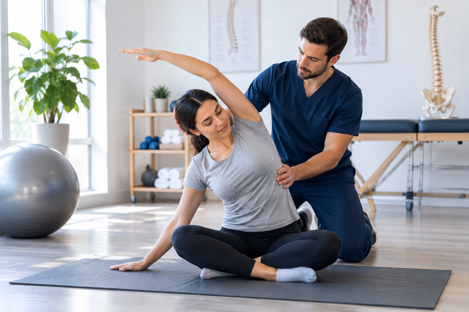 Patient receiving conservative rehabilitation care